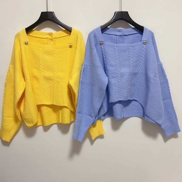 

1113 бесплатная доставка 2020 осень марка same стиль regular длинные рукава площади шеи kint свитер женщины одежда цянь, White;black