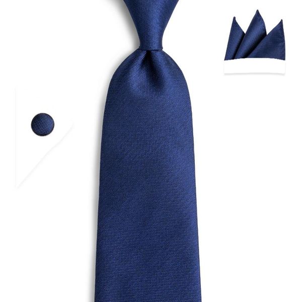 

dibangu solid royal blue mens neckties with pocket square cufflinks tie set 100% silk jacquard woven sjt-7140, Black;gray