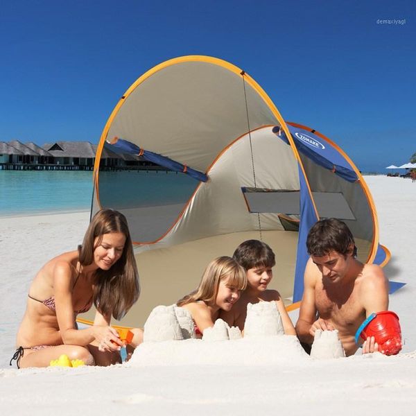 

3-4 people beach tent automatic quick open outdoor fishing camping tent awning summer sun protective waterproof anti uv shelter1