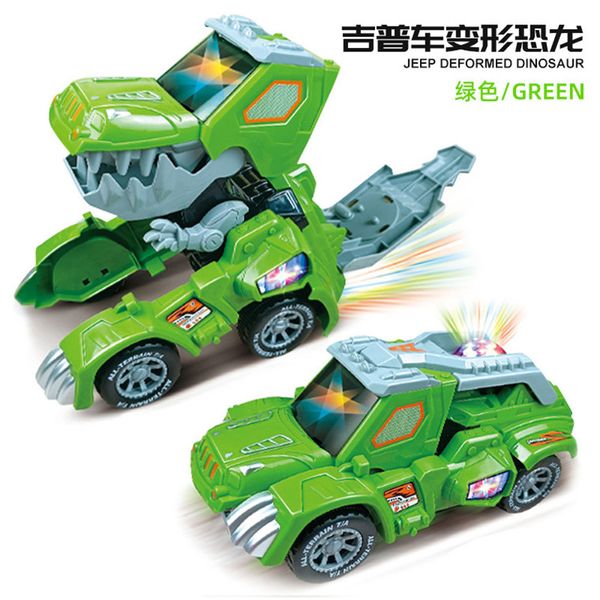 

creative deformation dinosaur car electric universal dinosaur jeep with music lights children boy cars toy birthday gifts