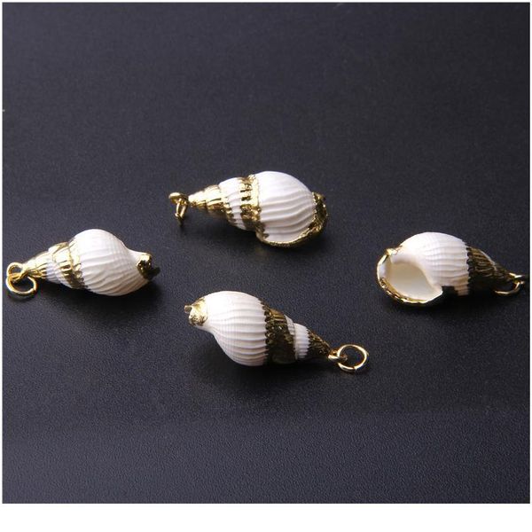 

gold plated natural spiral seashells for diy handmade shells pendant jewelry handmade home decoration for jewelry mak jllpgv, Black