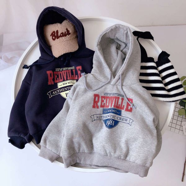 

new children's magic wtern sle wt pullover 2020 boys' hoodie with plush gary, Black