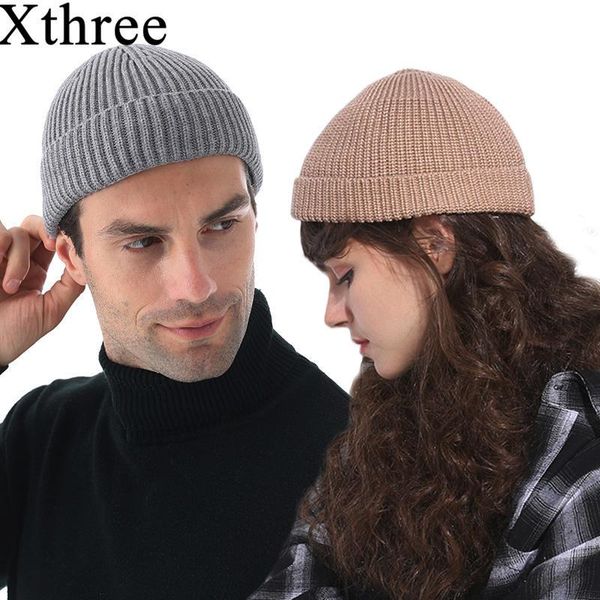 

beanie/skull caps xthree winter men's skullies beanies knitted hat cap wool male gorras bonnet hats for women girl boys, Blue;gray