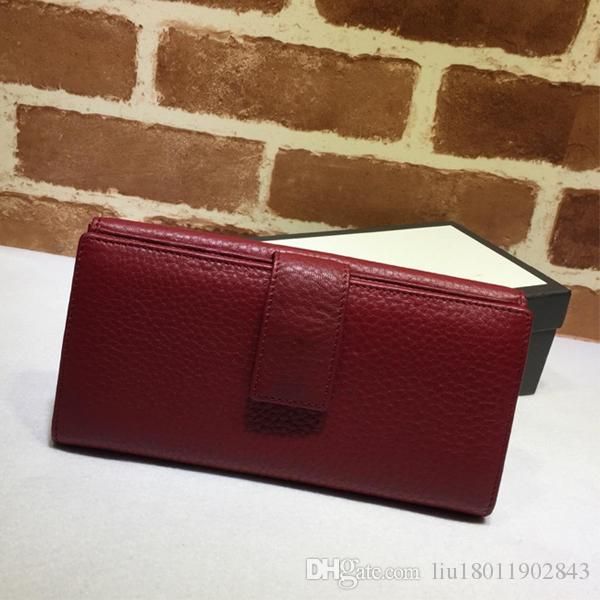 

long wallet, leather wallet, fashionable large-capacity flip-over buckle business leather fashion wallet,folding wallet,coin purse337335, Red;black