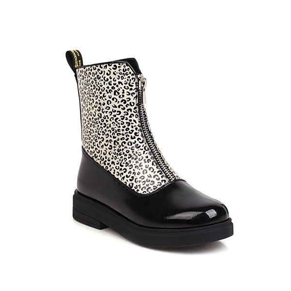 

women's patent 2021 size 22-26.5cm leopard length impression front seam guidi boots goth shoes 1 pi3y, Black