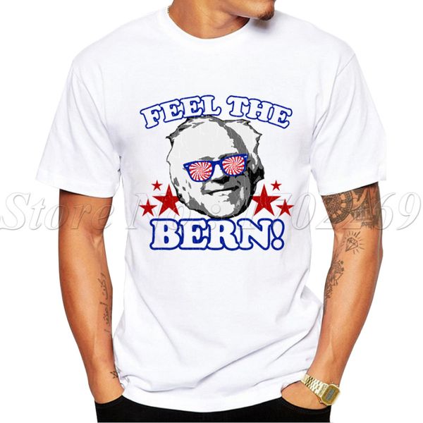 

new fashion feel the bern design short sleeve geek vintage distressed printed hipster sport hooded sweatshirt hoodie t shirt