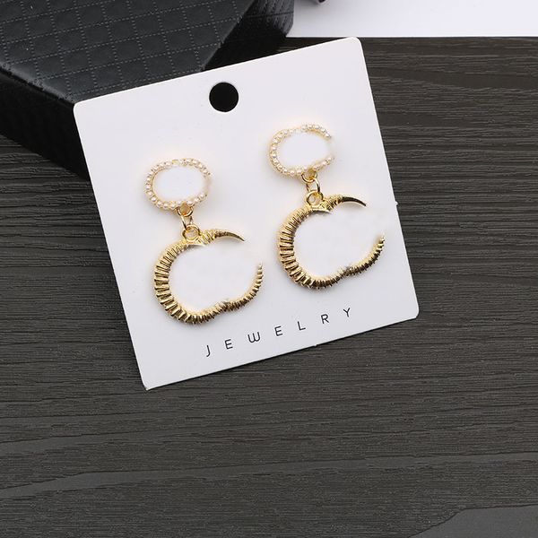 

retro designer letter earrings ins style charm jewelry women europe america earrings studs s925 silver needle, Golden