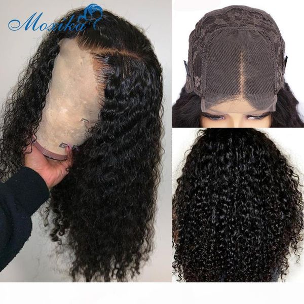 

lace closure wig 30 inch wig human hair lace wigs preplucked moxika 180 4x4 remy glueless peruvian hair wigs curly, Black;brown