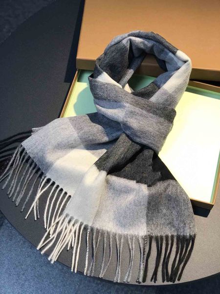 

2021 new designer women scarf fashion casual pure cashmere letter logo embroidery scarf autumn and winter couple fashion scarf, Blue;gray