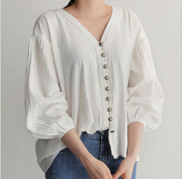 

Summer Plus Size Female White Lapel Bat Shirt Short Sunscreen Blouse G5nx