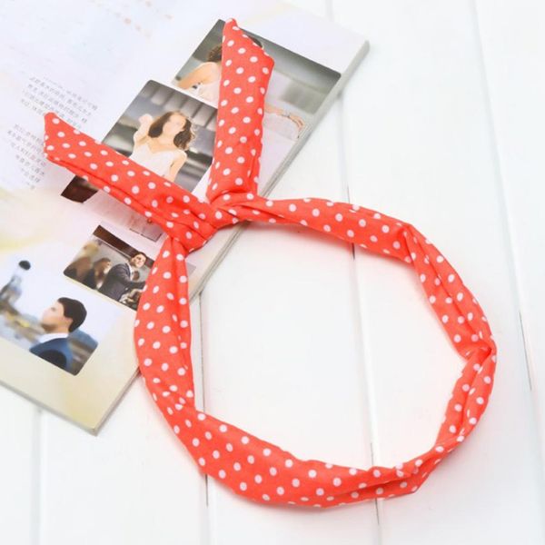 

women metal wire scarf bow headband floral stripe dot printed rabbit ear headband hairband girls headwrap band hair accessories q bbywpv