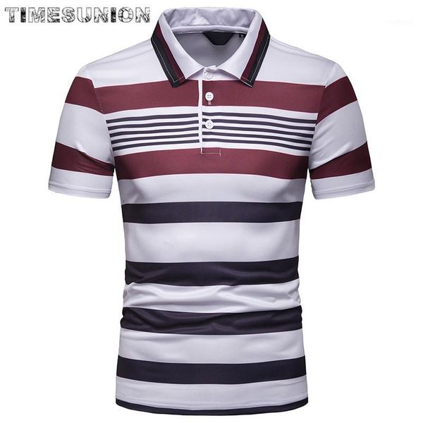 

grade new fashion men shirt stripe slim fit men short sleeve mercerized cotton casual polos shirt mens1, White;black