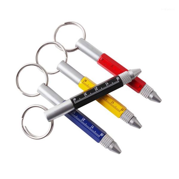 

ballpoint pens multifunction mini pen metal material stylus ball touch screwdriver 5 in 1 tool pens1, Blue;orange