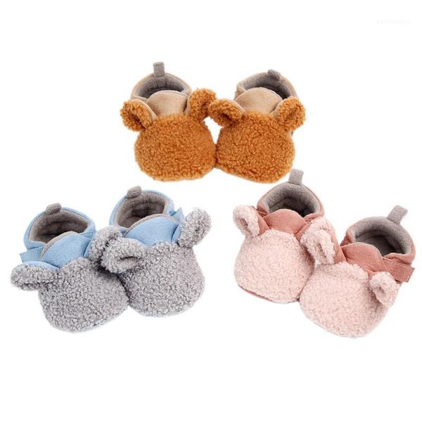 

first walkers cute baby boys girls fleece booties soft sole winter warm slippers anti-slip cartoons infant house shoes with animal ears1
