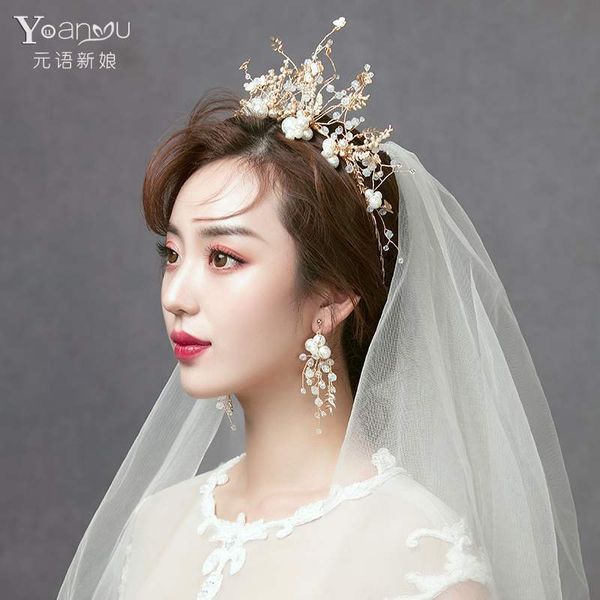 

jinyan bride crown wedding dress xianmei headdress princess hairdressing female 18 years old, Silver