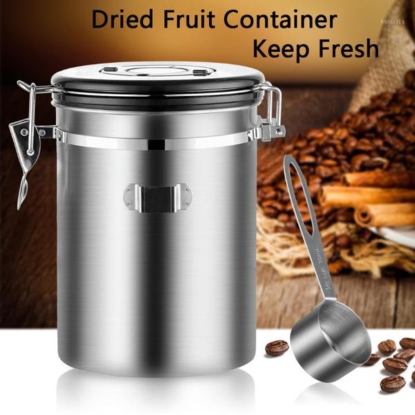 

loozykit 201 stainless steel airtight coffee beans storage canister container with scoop hook to release co2 keep oxygen1
