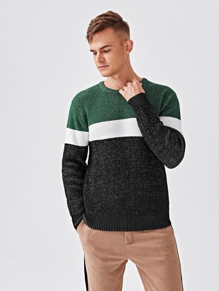 

men cut and sew sweater 39qd#, White;black