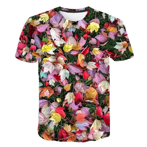 

men loose pineapple flower plants leaf summer ropa mujer 3d print shirts anime horror oversized men clothing