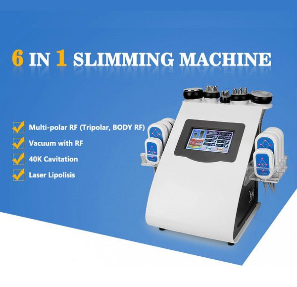 

new rf lipo laser vacuum ultrasonic cavitation cellulite removal body slimming pn micro current beauty salon equipments, Black