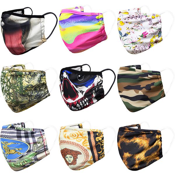 

3d cotton designer face mask suitable for adults and kids printed masks with 3 layer filter ing