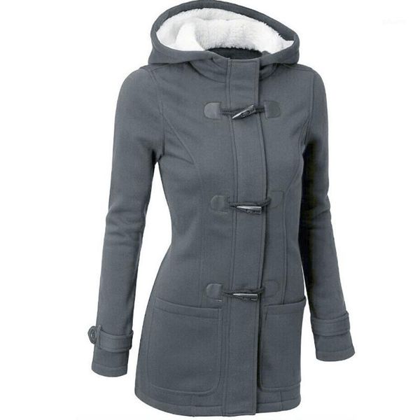

wholesale- women trench coat 2017 spring autumn women's overcoat female long hooded coat zipper horn button wool casual thick outwear1, Black;brown