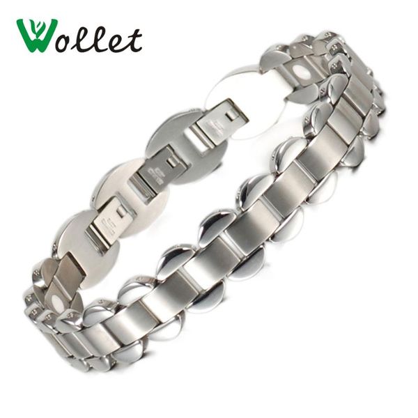 

flower design health care 316l stainless steel bracelet women ion tourmaline infrared germanium bracelets bangles, Black