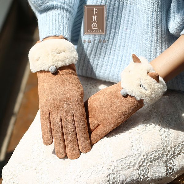 

viplady осенью и сенсорный экран с теплыми замшевые прекрасными студенческими перчатки утолщенной зимой езда на велосипеде, чтобы предотврат, Blue;gray