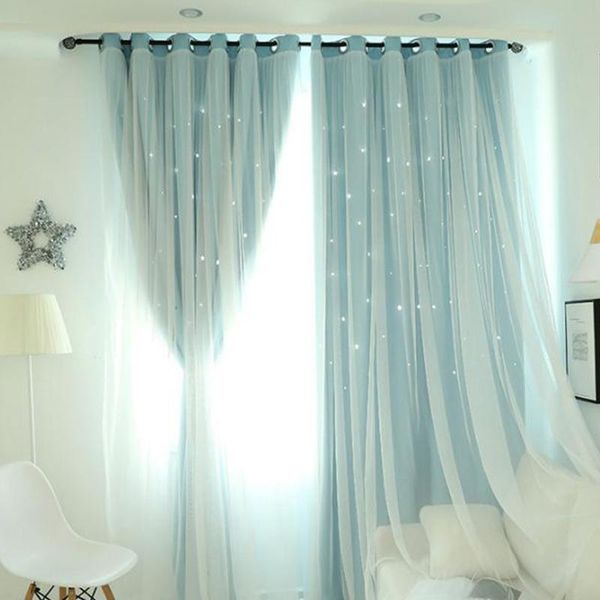 

shiny little stars sheer curtains dreamlike voile kids room door window drapes
