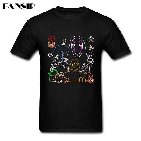 

ghibli clothing creative men t-shirts short sleeve pure cotton t shirt for boy plus size sport hooded sweatshirt hoodie