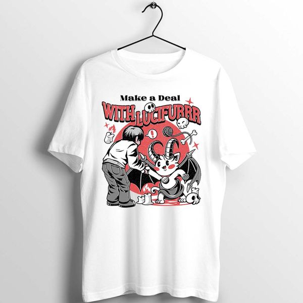 

men women t shirt make a deal with lucifer devil satan cute funny artwork art printed tee sport hooded sweatshirt hoodie