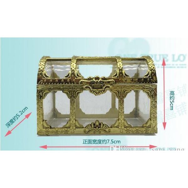 

100pcs grade golden silvery transparent plastic treasure chest wedding candy box g wmtclj pets2010