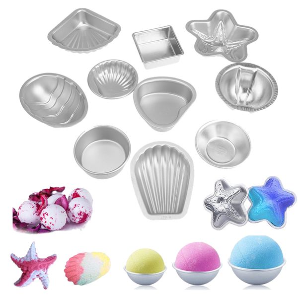 

1pair/set aluminium alloy 3d bath bomb molds diy tool salt ball homemade crafting mould semicircle sphere shell bath accessories