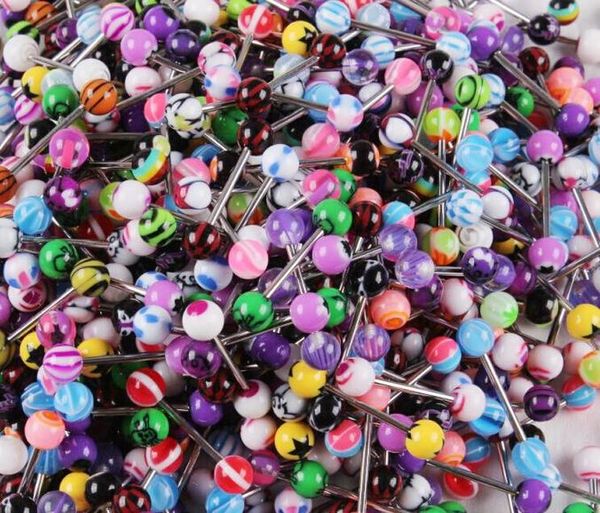 

piercing tongue for tongue acrylic color color nibble by ring stud ring women jewelry studs barbell candy mixed piercing wmtbf otsweet, Black