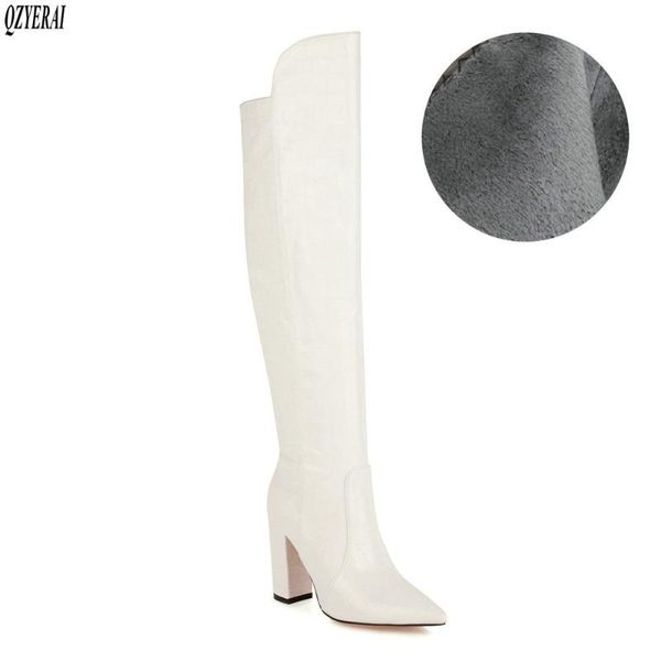 

boots winter style women shoes knee high stone grain fashion female snow size 34-48, Black