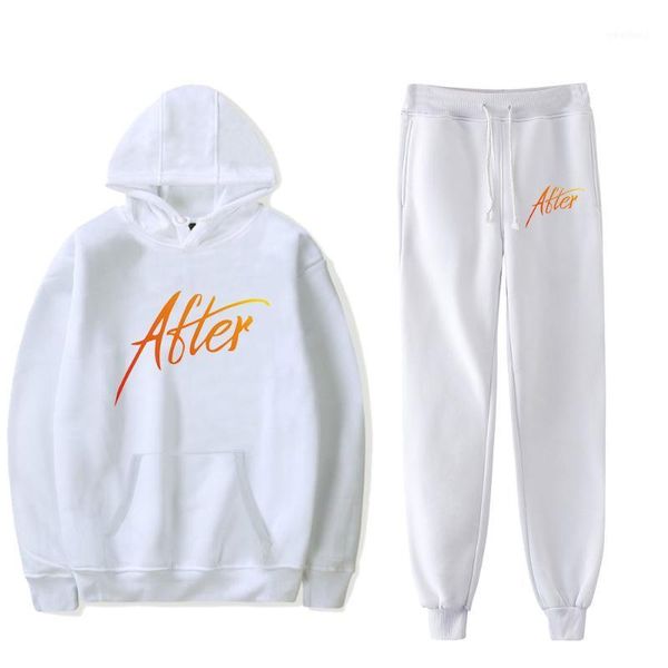 

after we collided sweatshirts two piece set tracksuit harajuku women/men hoodies+jogger pant harajuku streetwear&pants sets1, Gray