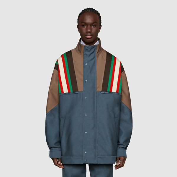 

20fw made in italy color matching splice jacket vintage men women spring autumn jacket outdoor fashion high street outwear hfymjk376, Black;brown