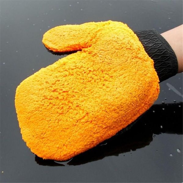 

2 pcs double side 25x20cm car detailing washing plush terry microfiber dust remove mitt car care detailing cleaning buffing mitt h jllflg