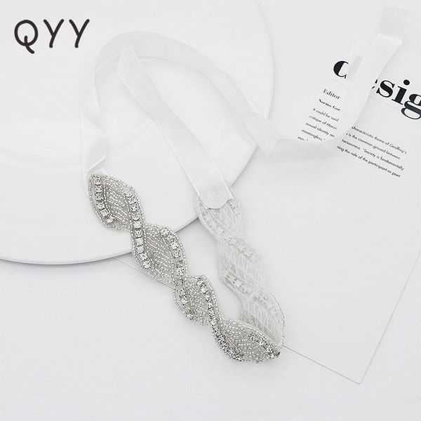 

qyy classic full of rhinestone alloy headbands satin ribbon wedding hair accessories for brides bride hair band headband bbysyt lipper, Black;brown