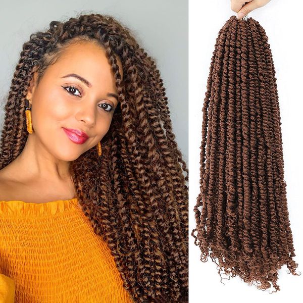 

lans pre-twisted passion twist hair 24 inch pre-looped passion twist crochet braids bohemian hair twist synthetic spring braiding hair exten, Black