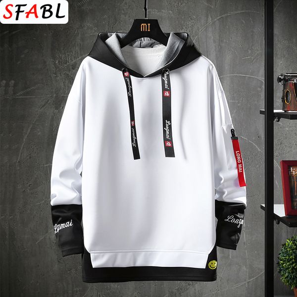 

sfabl letter printed mens hoodies 2020 japanese style hip hop casual sweatshirts streetwear male hoodies hipster harajuku, Black