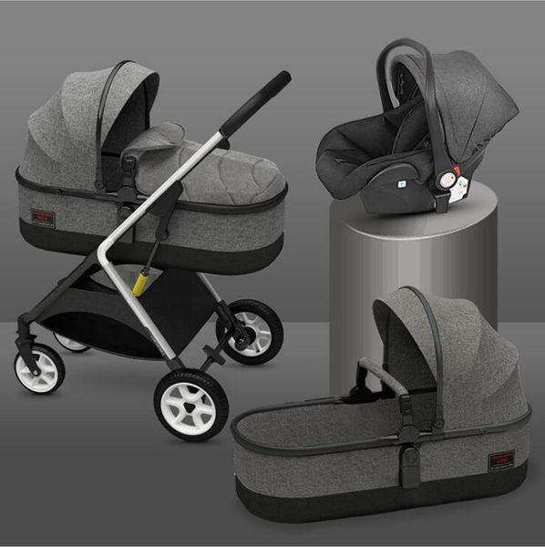 

luxury baby stroller high landscape baby stroller 3 in 1 travel pram trolley carrier carriage with car seat