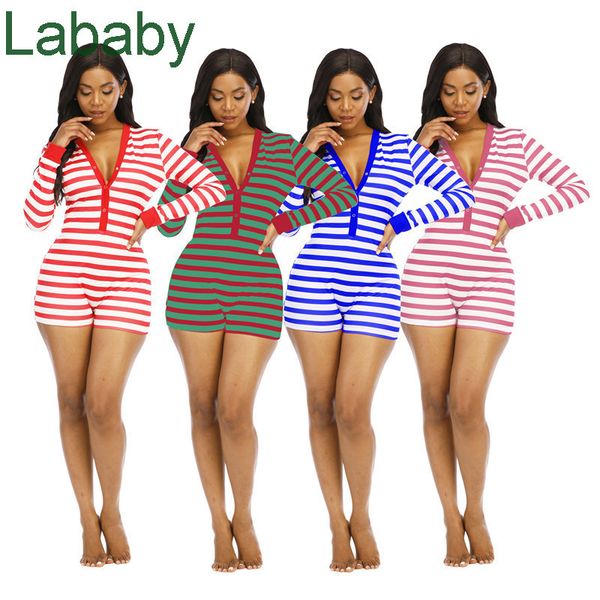 

women designer jumpsuits 2021 new overalls long sleeve rompers skinny playsuit rompers fashion comfortable clubwear elegant, Black;white