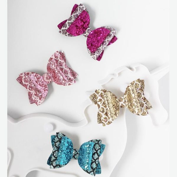 

handmade child cute shiny glitter hairpins sequins hair bows clips barrettes headwear accessoires for girls kids1 accessories, Slivery;white