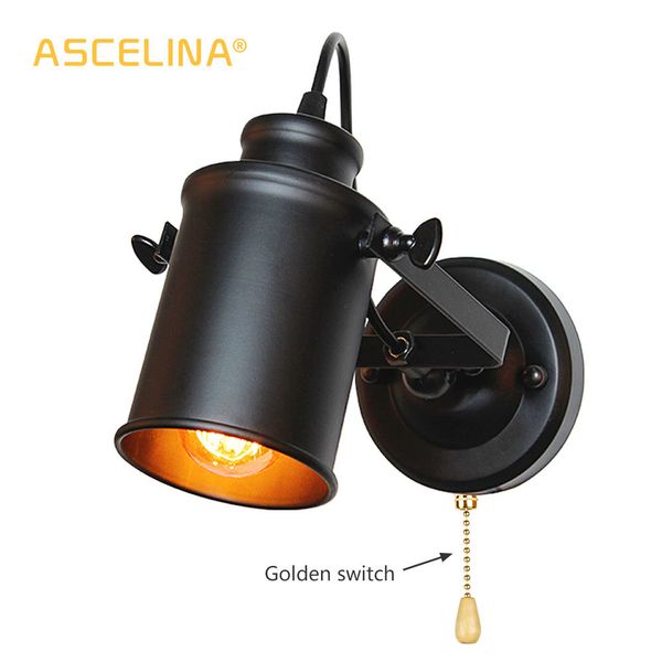 

industrial wall lamp vintage lights with pull chain switch handy retro sconce loft american country led light fixture q1127
