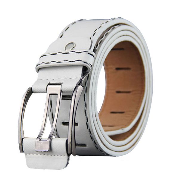 

selling men belt fashion sewing thread decoration imitation leather alloy pin buckle belt retro casual men, Black;brown