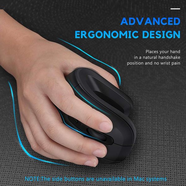 

dareu ergonomic vertical wireless mouse 2.4ghz optical skin 6 buttons comfortable gaming mice with adjustable dpi for computer h wmtwan