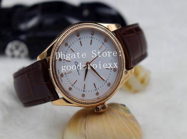 

4 2813 watch watches mechanical black diamond bezel gold automatic asia men men's rose style leather white 50705 steel 50605 wristwatch, Slivery;brown