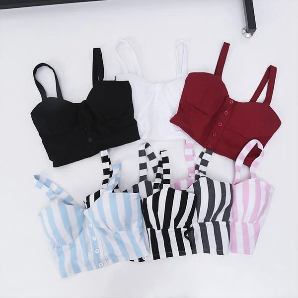 

летняя мода полосатая camis короткий жилет женщины топы sexy рукавов crop tops women chic пляж tank top, White