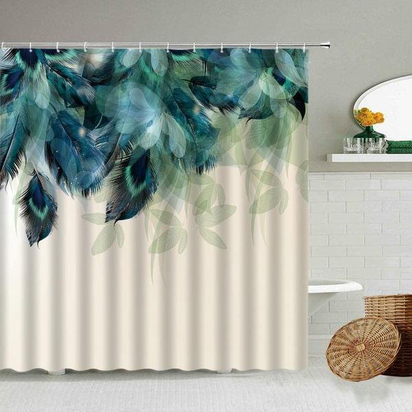 

shower curtains nordic peacocks feather pattern curtain color creative design bathroom decoration with hook waterproof polyester screen