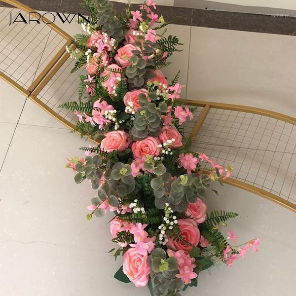 

decorative flowers & wreaths jarown wedding props pre-function area 100cm flower row road lead party arrangement scene diy silk floral decor